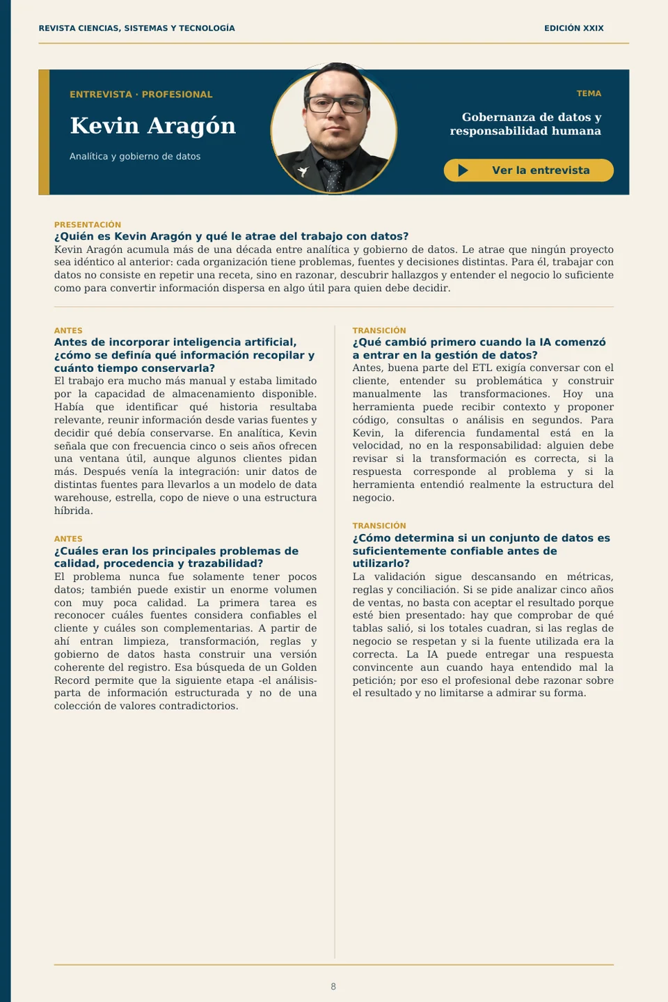 Página 8 de la Revista ECYS XXIX
