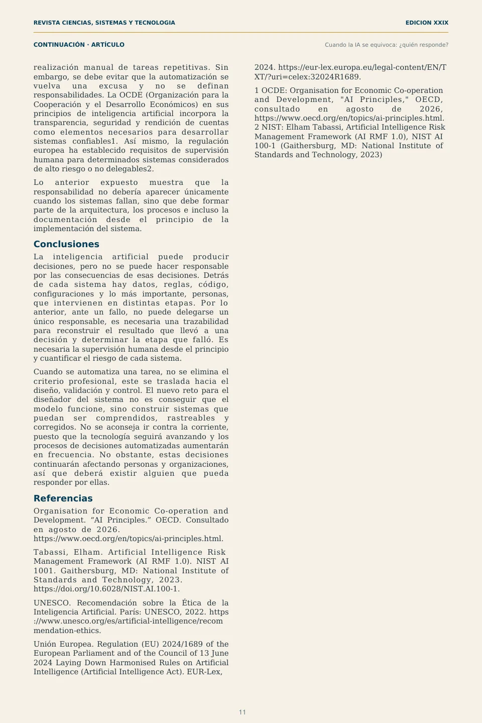 Página 11 de la Revista ECYS XXIX