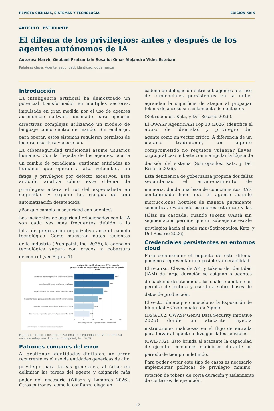 Página 12 de la Revista ECYS XXIX