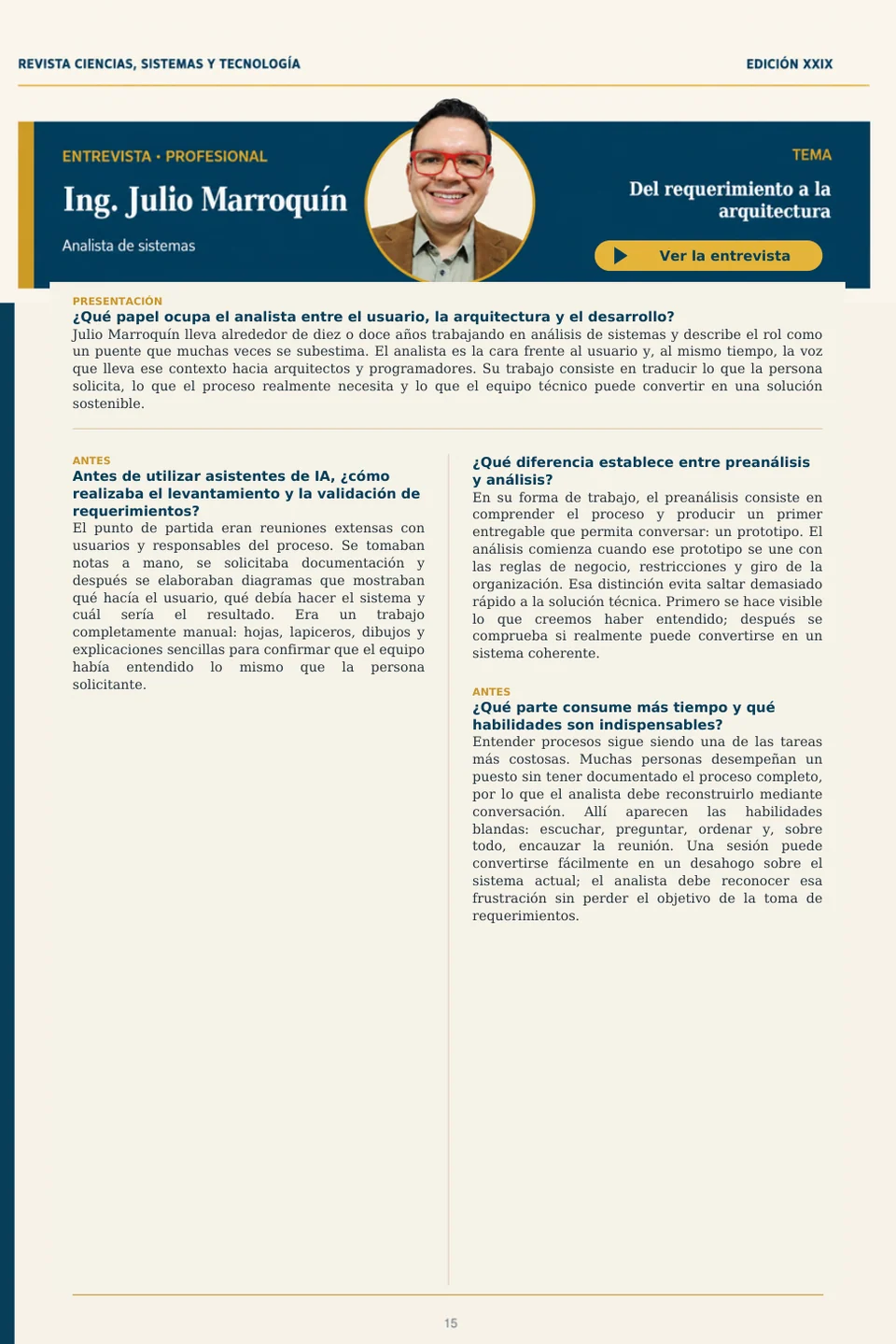 Página 15 de la Revista ECYS XXIX
