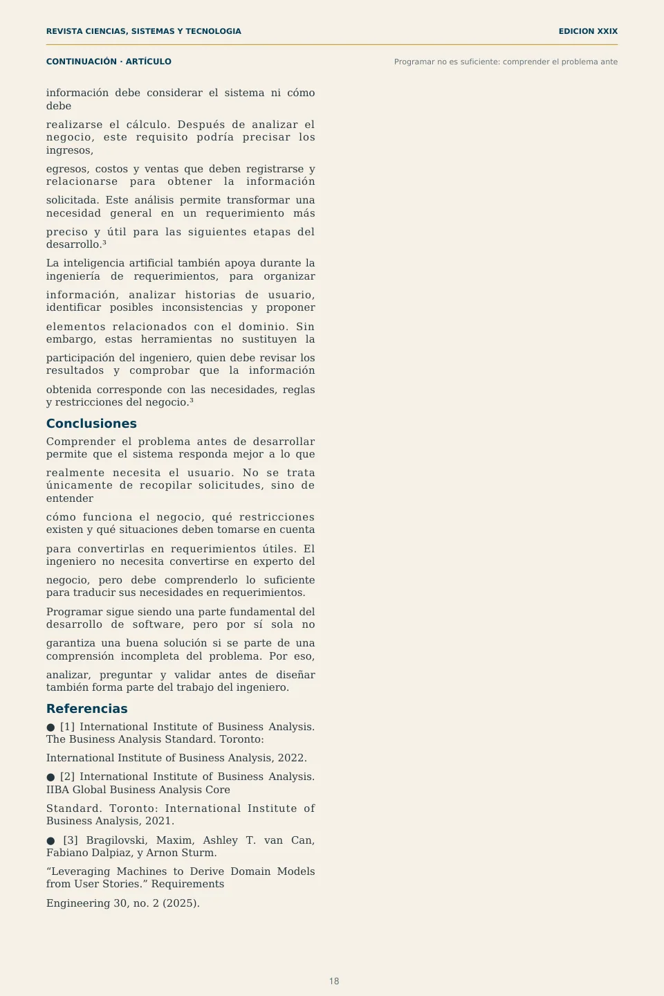 Página 18 de la Revista ECYS XXIX