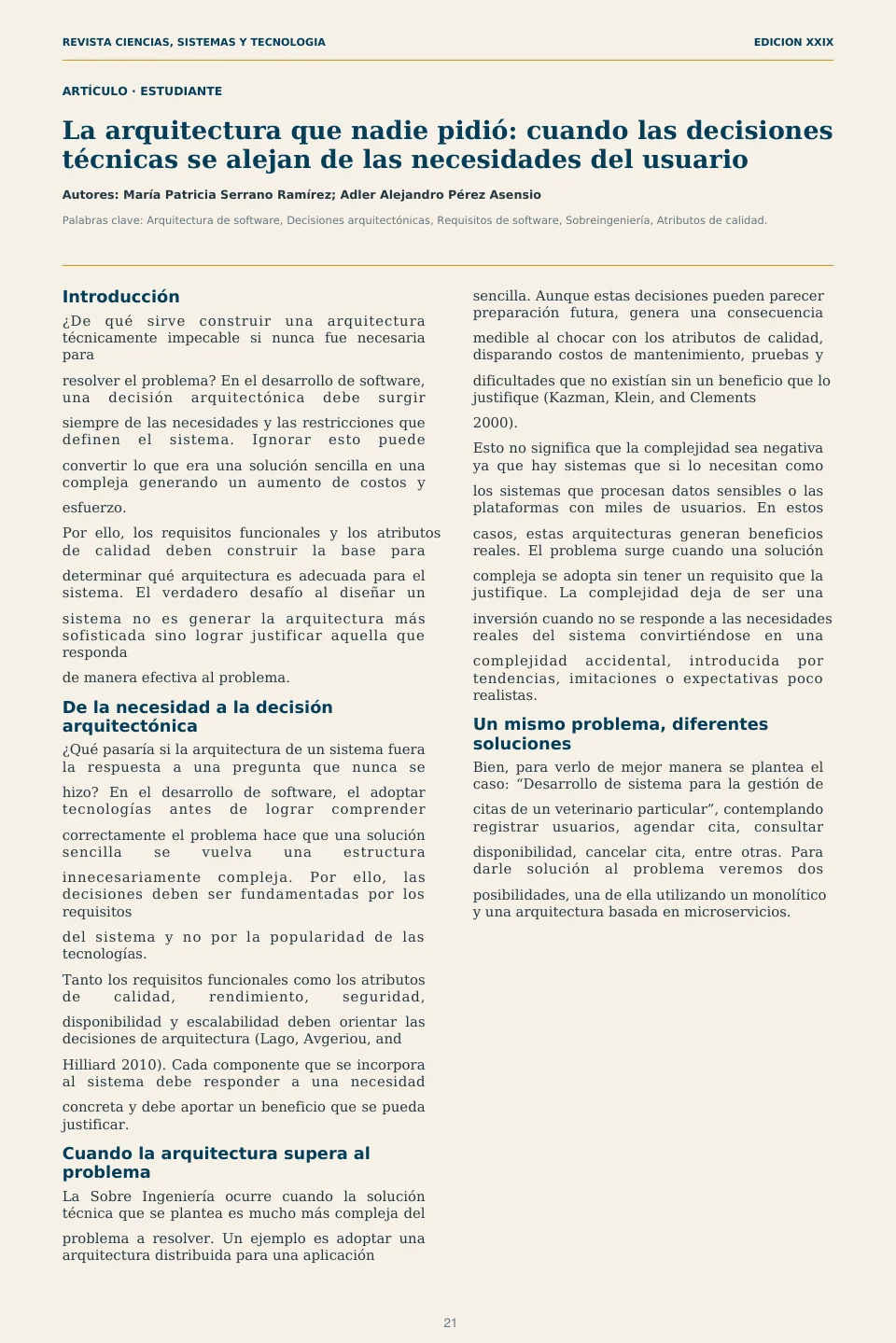 Página 21 de la Revista ECYS XXIX