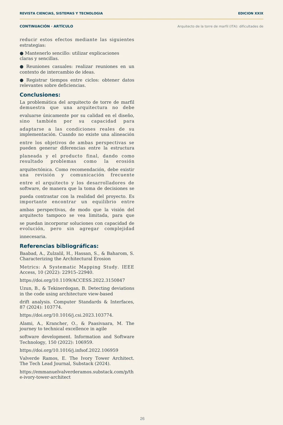Página 26 de la Revista ECYS XXIX