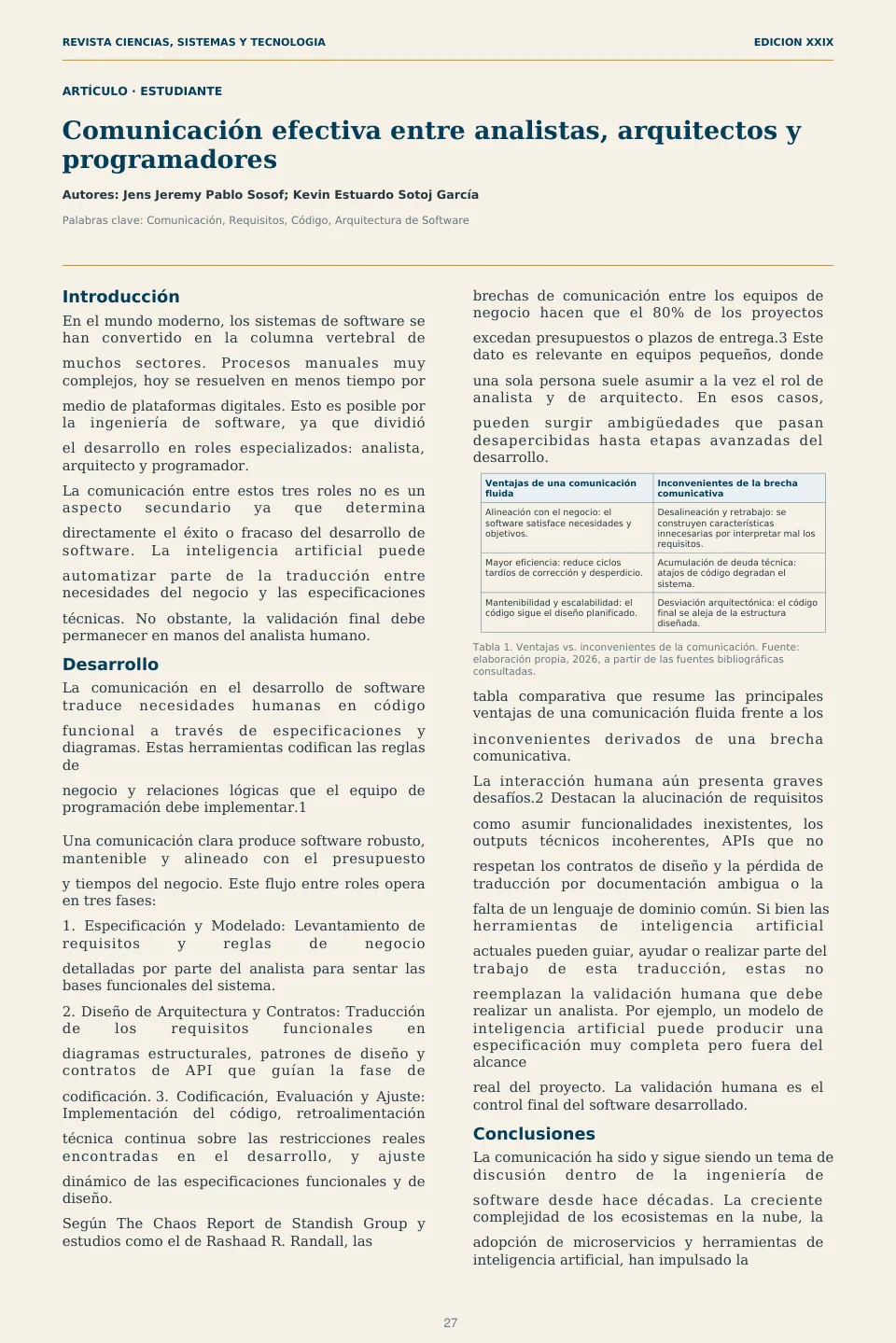 Página 27 de la Revista ECYS XXIX