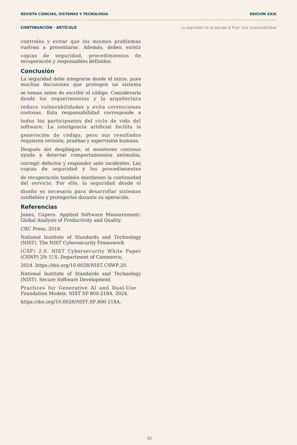 Página 33 de la Revista ECYS XXIX