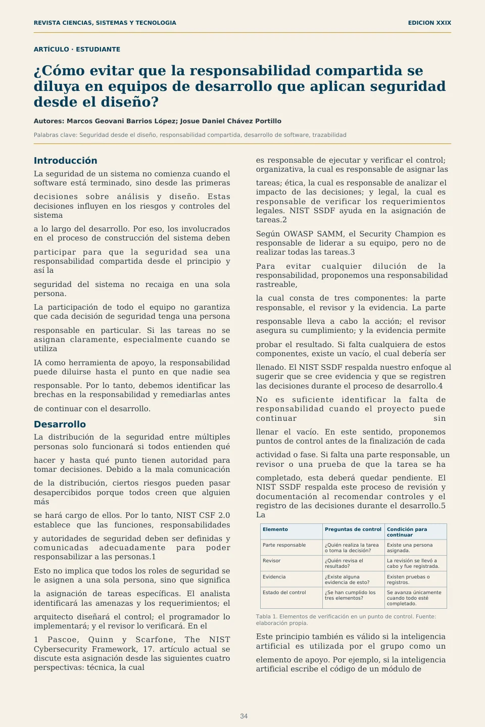 Página 34 de la Revista ECYS XXIX