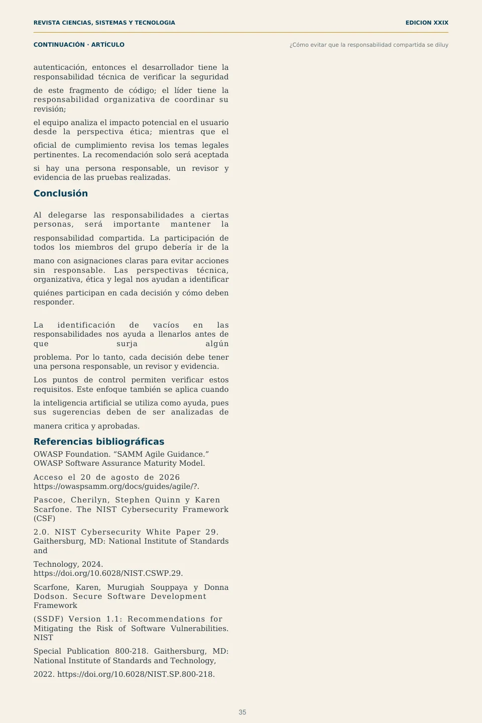 Página 35 de la Revista ECYS XXIX