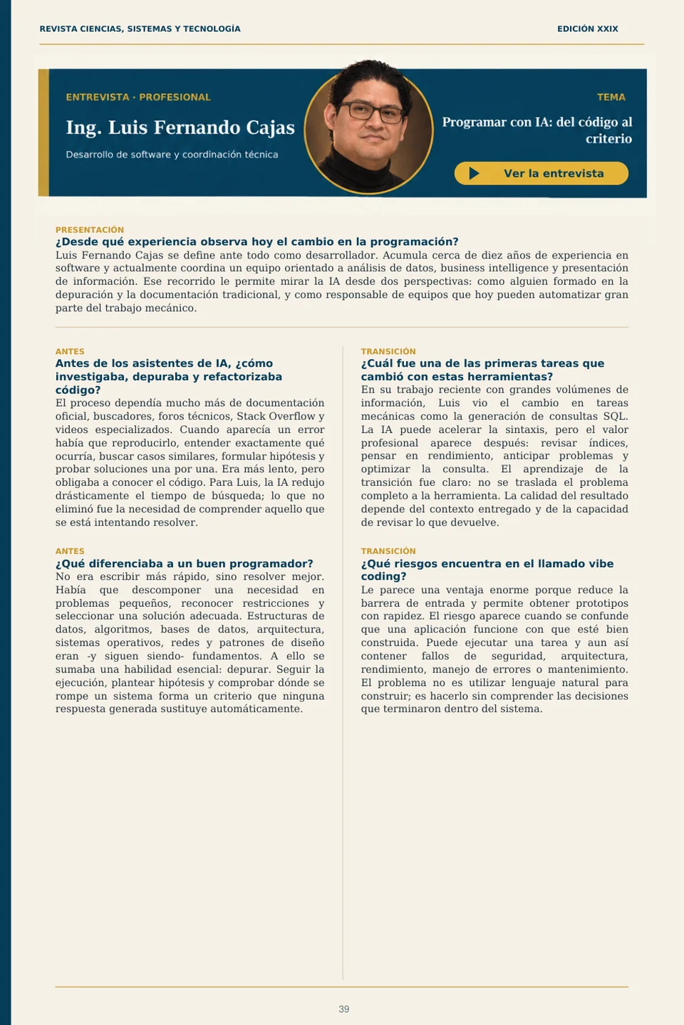 Página 39 de la Revista ECYS XXIX