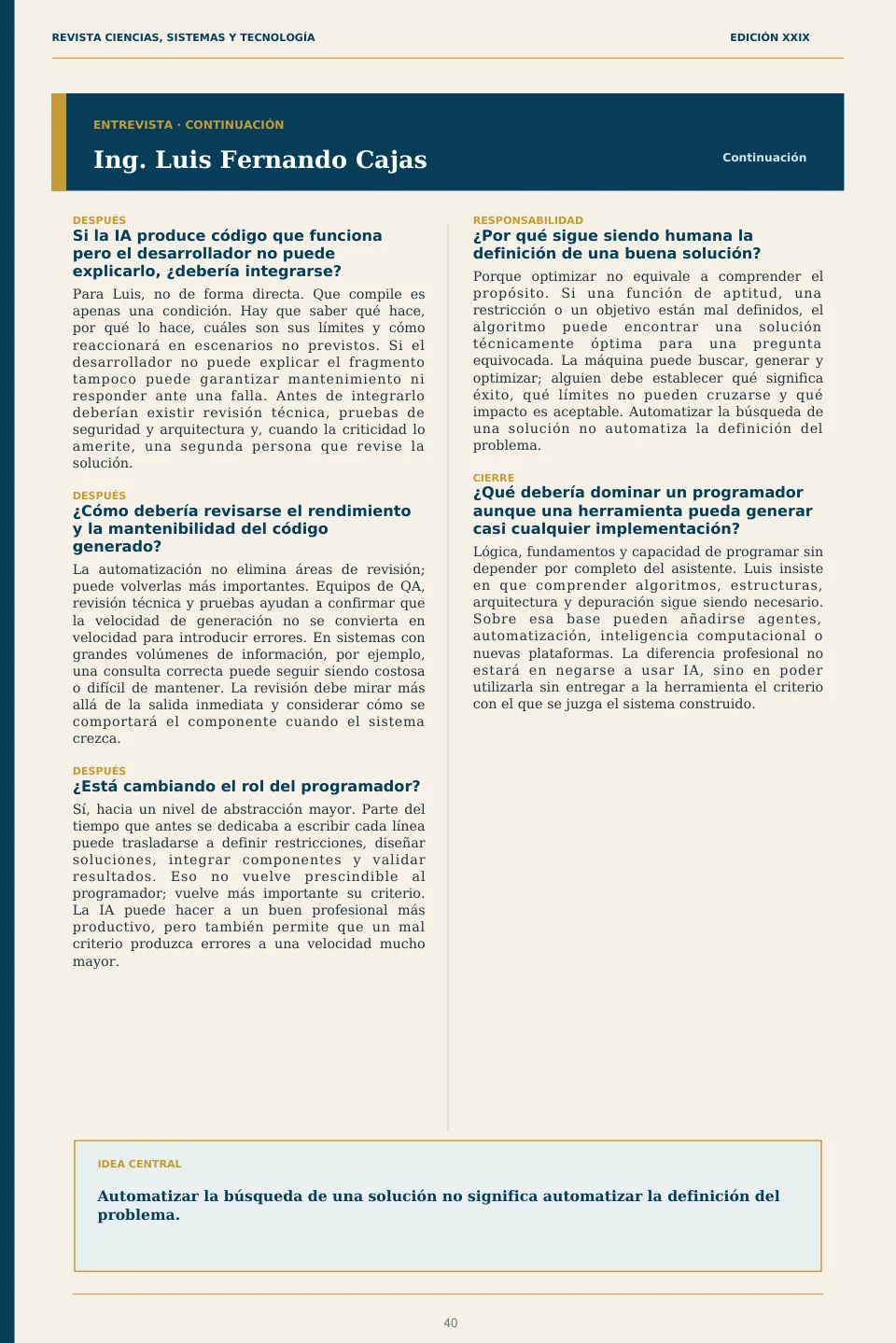 Página 40 de la Revista ECYS XXIX