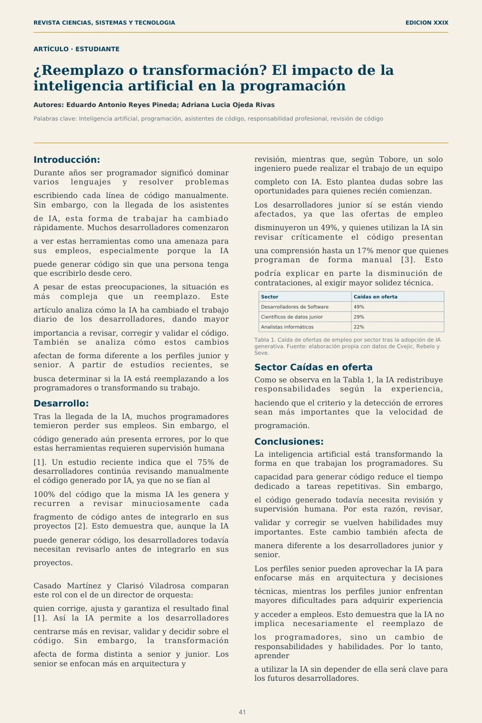 Página 41 de la Revista ECYS XXIX