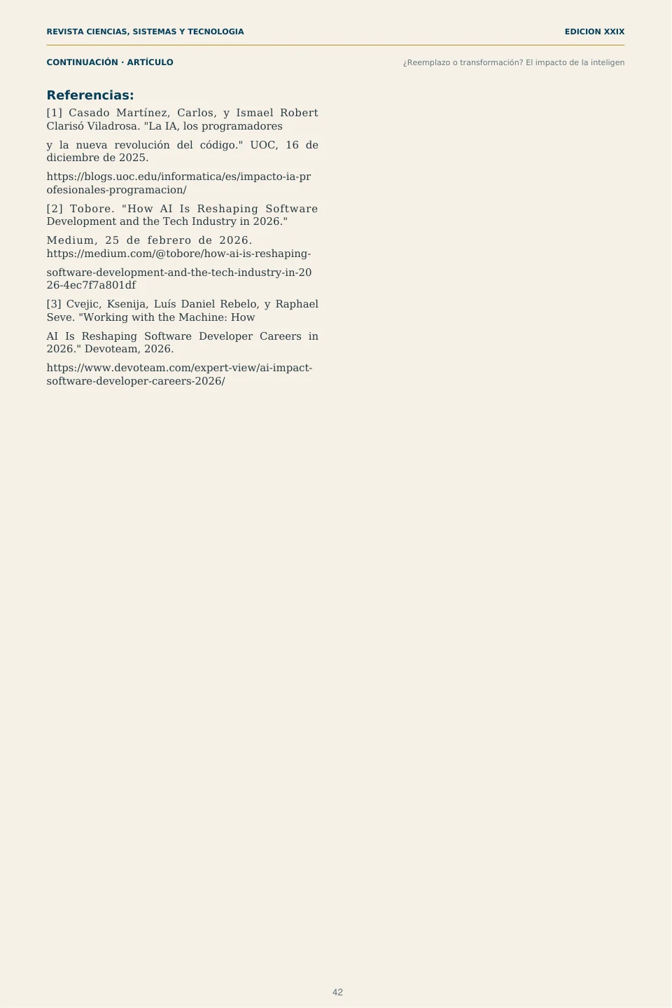 Página 42 de la Revista ECYS XXIX