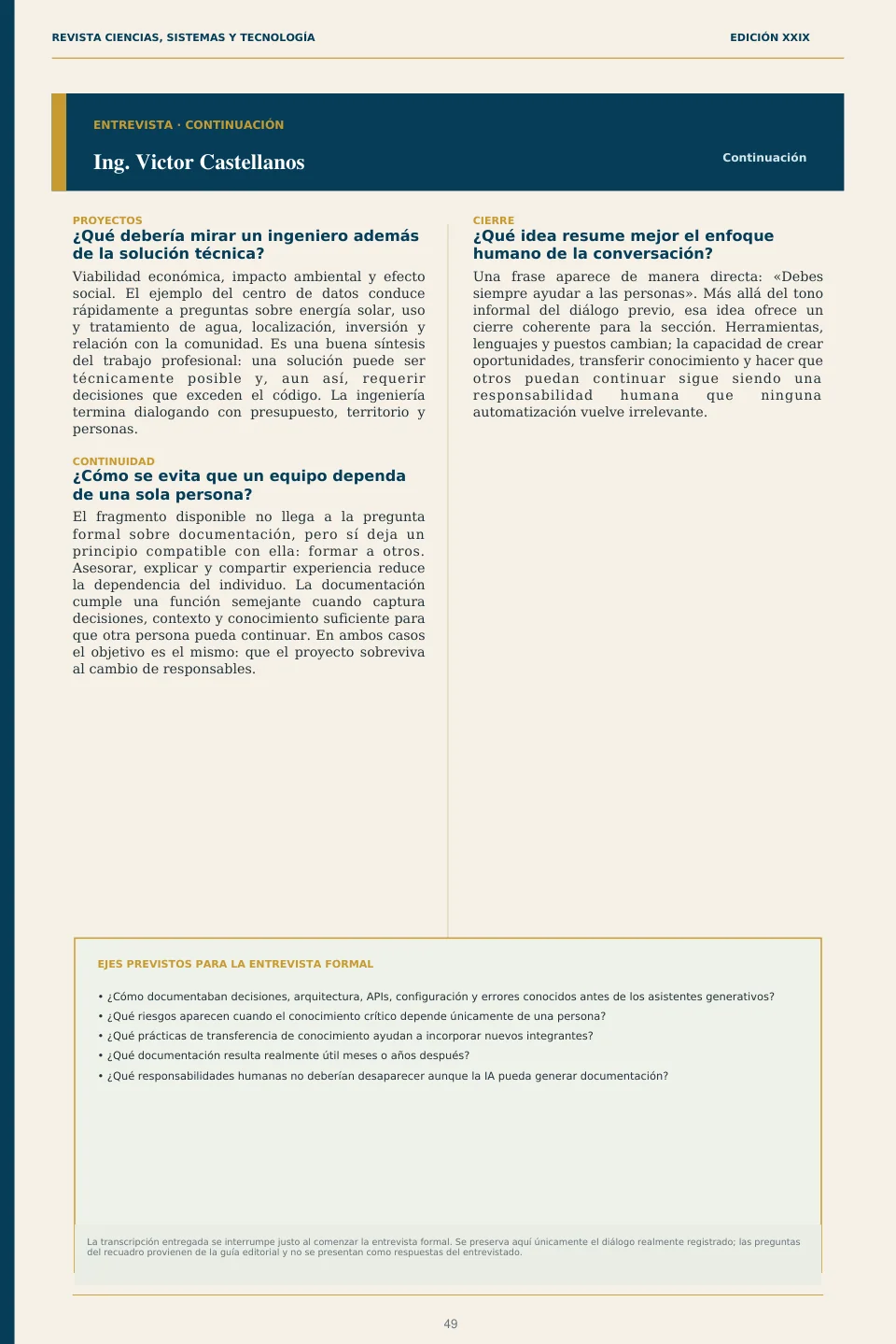 Página 49 de la Revista ECYS XXIX
